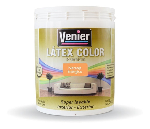 Látex Color Venier Premium Lavable Interior / Exterior X 5 K