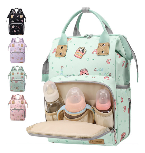 Nuhexry Mochila Pañaleras Para Bebe Bolsa Impermeable Multiusos Verde Claro