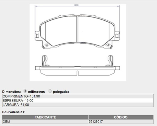 Pastilha Freio Dianteiro Nova S10 2.8 4x4 2017 2018 Frasle