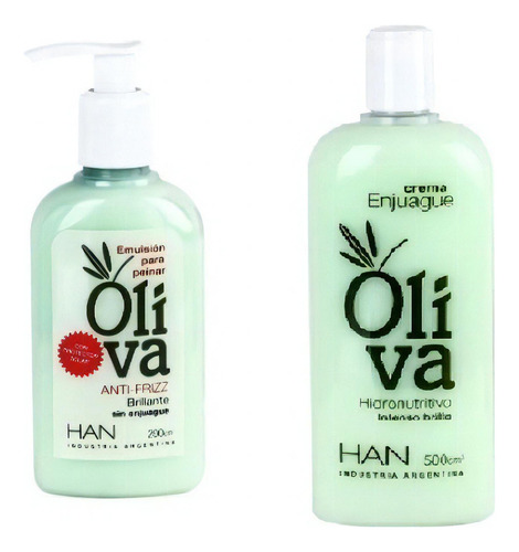 Set Acondicionador Oliva Y Crema De Peinar Han Cabello Seco