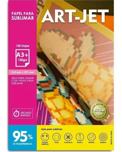 Papel Sublimacion Art Jet A3+ Específico X500 Hojas Premium