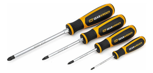 Gearwrench - 4 Destornilladores Pozidriv De Doble Material