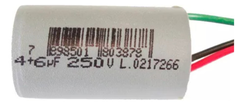 Capacitor Para Ventiladores 10uf 250vac 4,0+6,0 3 Fios