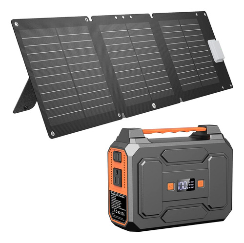 Panel Solar Portátil De 60 W Y Estación De Energía Portátil 