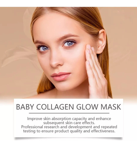 Mascarilla Baby Collagen Glow, Colágeno Vegano T3 Para Alcal