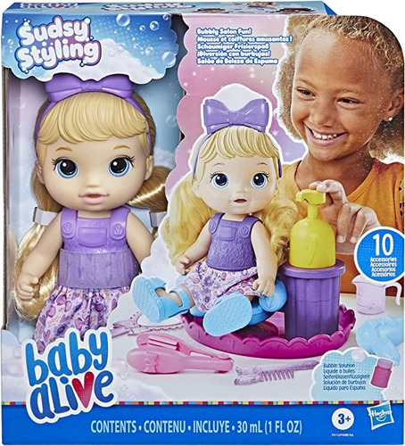 Boneca Baby Alive Sudsy Styling Loira Hasbro