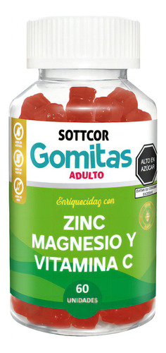 Zinc Para Adultos Gomitas Sottcor 100g Fresa