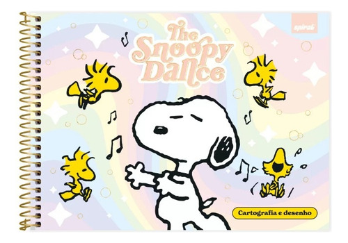 Caderno Cartografia E Desenho Capa Dura 80 Folhas 275x200m Cor Snoopy