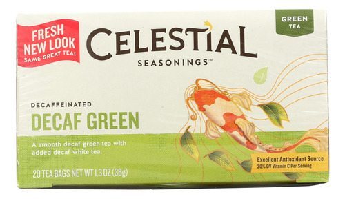 Celestial Seasonings T Verde Descafeinado, 20 Unidades (paqu