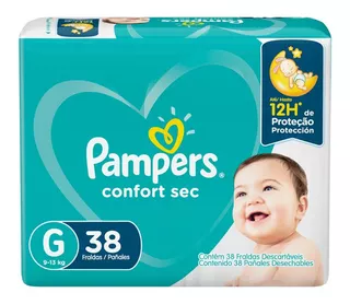 Fraldas Pampers confort sec G 9-3 Kg 38 unidades