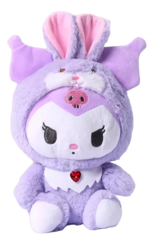 Peluche Kuromi Sanrio Violeta Conejo 25x15 En Bolsa Regalo