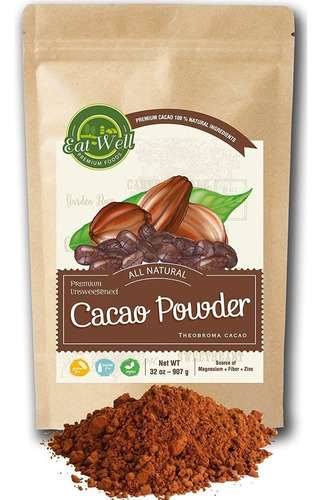 Eat Well Premium Foods - Bolsa De Cacao En Polvo De 32 Onzas