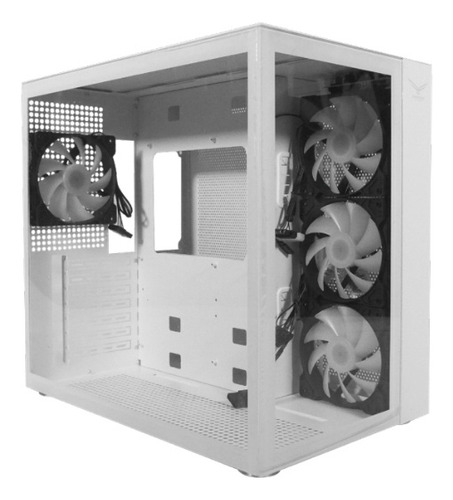 Gabinete Gaming Naceb White Nova Na-0633 Cristal Templado Blanco