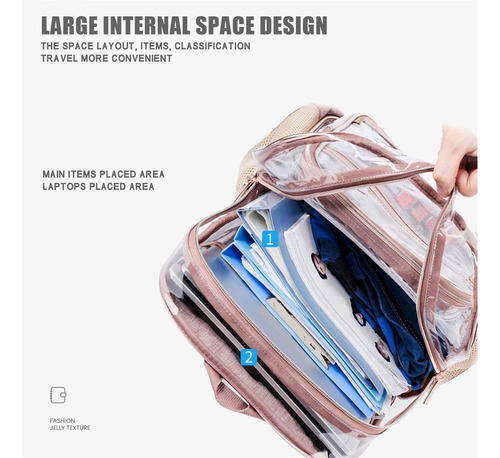 Mochila Transparente De Pvc Resistente, Transparente, Para C