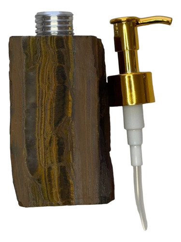 Jabonera Cristal En Bruto Baño Cocina Dispenser Ojo De Tigre