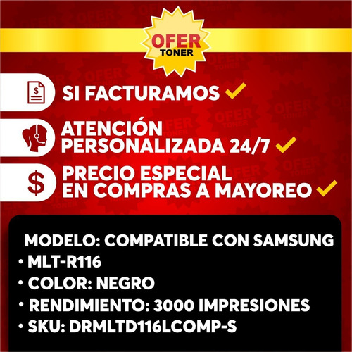 Unidad De Imagen Mlt-r116 Compatible Con C416fw