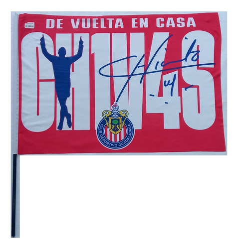 Kit Bandera Y Gorra Oficial Chivas Chicharito D Vuelta Casa