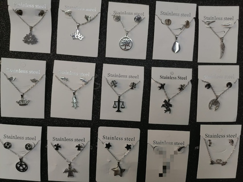 Parejo 150 Juegos De Acero Inoxidable Collar Aretes Mayoreo Dorado