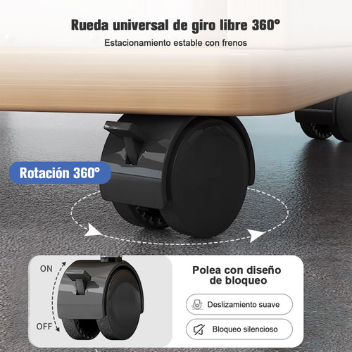 Archivero De Madera Y Archivero Metalico Con Ruedas Y Llave