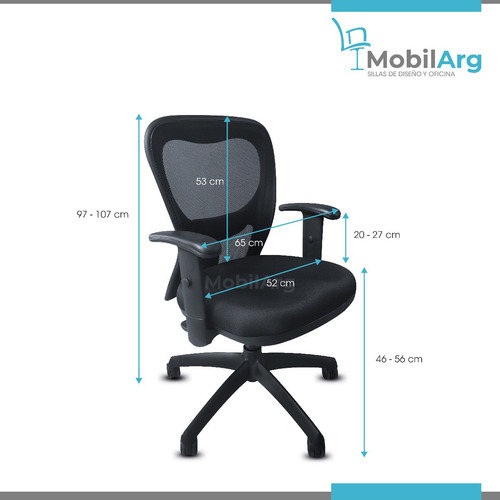Sillón Ergonómico Oficina Citiz S/cabezal Brazos Regulables Color Negro Material del tapizado Tela