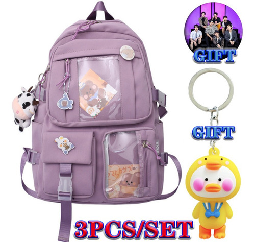 Mochila escolar Genérica Girls Backpack color púrpura 30L