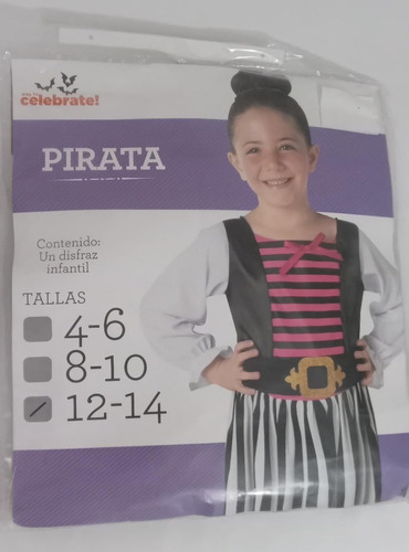 Disfraz Infantil De Niña Pirata Halloween 