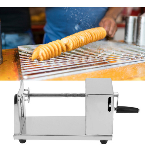 Cortador De Papas En Espiral Con Manivela Acero Inoxidable