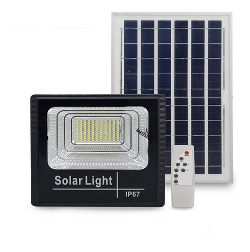 Foco Led Solar Exterior 30w  Fotocelula Panel C/control Ip67