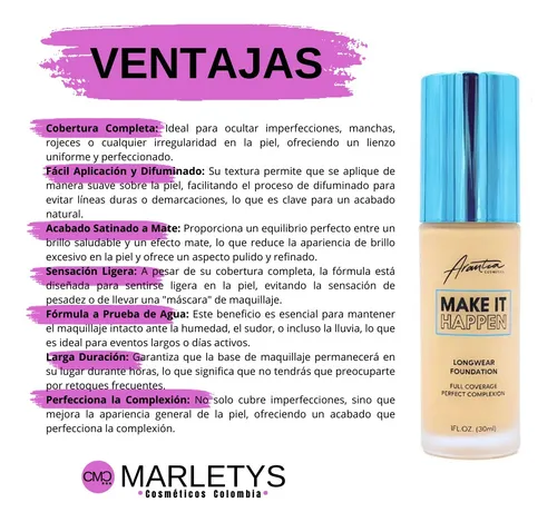 Base Maquillaje Arantza - g a $99900