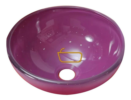 Bacha Apoyo Baño 30 Cm Vidrio Color Violeta