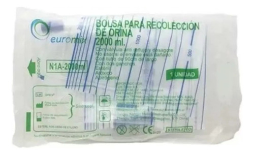 Bolsa Colectora Orina De Cama K207 X 2lt C/2 Ganch X 10 Unid Blanco