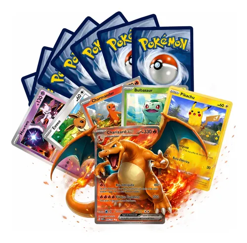 COPAG100 Cartas Pokémon 10 Brilhantes E 1 Ultra Rara Originais 100 C