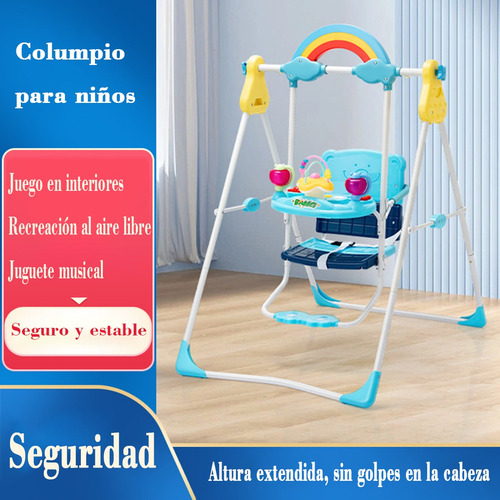 Mecedoras Y Columpios Bebés Músicajuguetes Plegable Silla Azul Otro