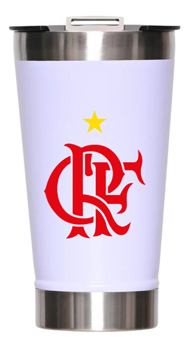 Kit Presente Flamengo Copo Térmico + Garrafa + Abridor Preto/branco