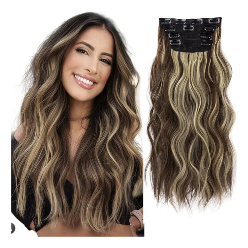 Extensiones De Cabello Sintético Ondulado 4h119#