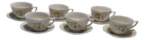 Comprar Antiguas 6 Tazas De Té Loza Inglesa Con Bellas Flores 