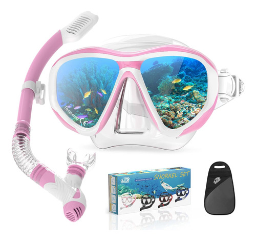Snorkel Mask, Dry Snorkel Set For Adults, Panoramic Wide Vie