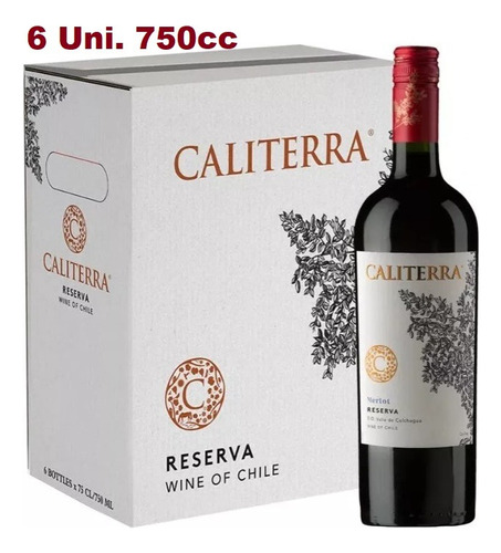 Vino Caliterra Reserva Merlot 750ml 6 Unidades