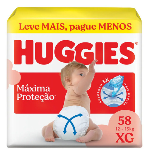 Fraldas Huggies Supreme Care XG 58 unidades