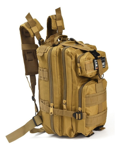 Mochila Tactica Molle Impermeable Camping Viaje Hombre Mujer Color Beige