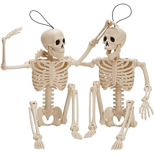 2 Pcs 16 Inches Halloween Skeletons Full Body Posable J...