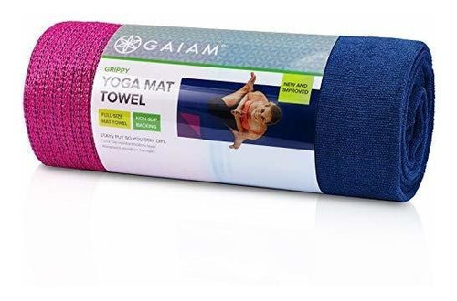 Gaiam Grippy Toalla Yoga Mat, Espumoso De Uva.
