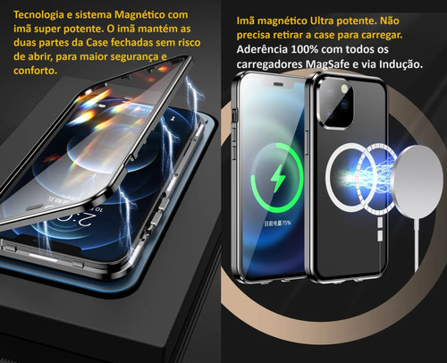 Case 360º Alumínio Para iPhone 12 13 14 15 Pro Pro Max