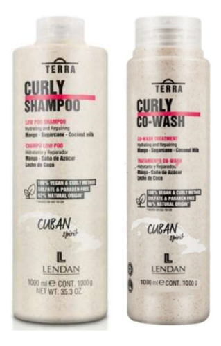 Lendan Terra Curly Shampoo Y Tratamiento Co-wash Rizos 1l