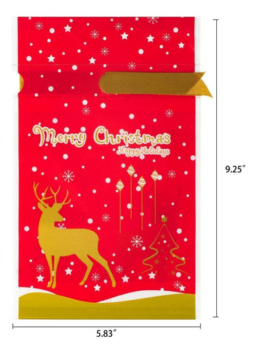 50 Pzs Bolsas Regalo Para Dulces De Navidad Bolsas Caramelos
