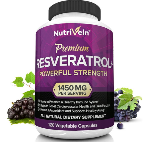 Nutrivein Premiun Resveratrol 1450mg 120 Caspulas 