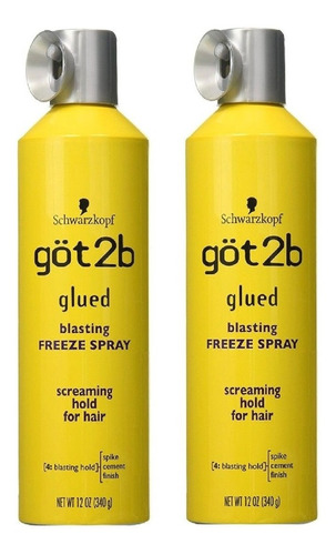 Spray Schwarzkopf Got2b Glued Blasting Freeze 12 Oz Pack X2