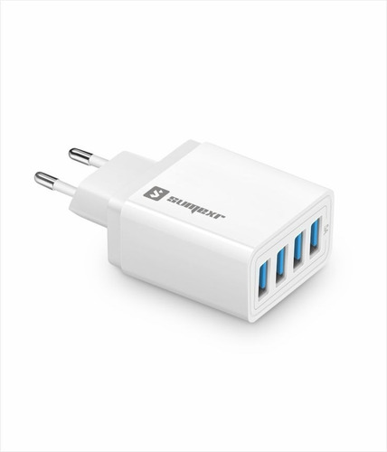 Imagem 2 de 4 de Fonte Carregador Com 4 Portas Usb Carga Rápida Bivolt