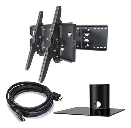 2 x Home  new Tv Wall Mount Bracket Dual Brazo Cable Hdmi &