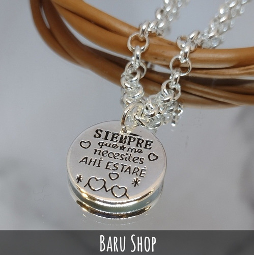 Imagen 3 de 9 de Pulsera Acero Blanco Con Frase Siempre Que Me Necesites